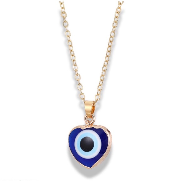 Blue Evil Eye Necklace & Earring Set - Picture 4 of 5